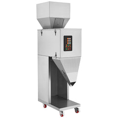 Particle Filling Machine, 10-1000g, Automatic Filler Machine with Foot Pedal, Stainless Steel Weighing Filling Machine, Weigh Filler Packing Machine for Beans Seeds Grains Tea Granular Packing