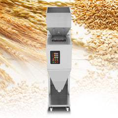 Particle Filling Machine, 10-1000g, Automatic Filler Machine with Foot Pedal, Stainless Steel Weighing Filling Machine, Weigh Filler Packing Machine for Beans Seeds Grains Tea Granular Packing
