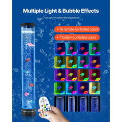 Bubble Tube Lamp 16 Color 80 cm Sensory Aquarium Lamp for Relief Calming
