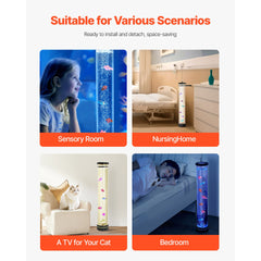 Bubble Tube Lamp 16 Color 80 cm Sensory Aquarium Lamp for Relief Calming