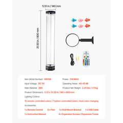 Bubble Tube Lamp 16 Color 80 cm Sensory Aquarium Lamp for Relief Calming