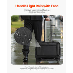 Rolling Laptop Bag 39.62 cm Wheeled Computer Bag for Women & Men Black