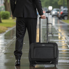 Rolling Laptop Bag 39.62 cm Wheeled Computer Bag for Women & Men Black