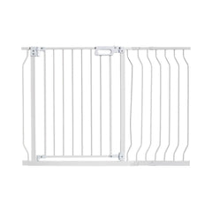 Baby Gate, 749-1229 mm Extra Wide, 762 mm High, Dog Gate for Stairs Doorways and House, Easy Step Walk Thru Auto Close Child Gate Pet Security Gate with Pressure Mount and Wall Mount Kit, White