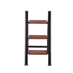 3 Step Ladder, Folding Step Stool with Wide Anti-Slip Pedal and Comfort Handgrip, Lightweight 150 kg Capacity Portable Aluminum Plant Support, Multi-Use for Adults, Home Repairing, Cleaning