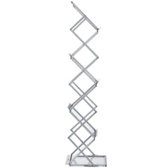Literature Rack, 6 Pockets, Pop up Aluminum Magazine Rack, Lightweight Catalog Holder Stand w/Carrying Bag for Living Room, Hotel, Trade Show, Exhibition, Office