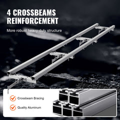 Rail Mill Guide System, 9 ft Milling Guide, 4 Crossbar Kits Chainsaw Mill Rail Guide, Aluminum Adjustable Saw Mill Rail System Work with Chainsaw Mills for Builders and Woodworkers