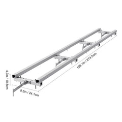 Rail Mill Guide System, 9 ft Milling Guide, 4 Crossbar Kits Chainsaw Mill Rail Guide, Aluminum Adjustable Saw Mill Rail System Work with Chainsaw Mills for Builders and Woodworkers