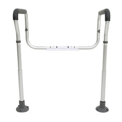 Toilet Safety Rail, Bathroom Toilet Seat Frame, Adjustable Width & Height Fit Most Toilets, Supports 136 kg, Toilet Handles Grab Bars with Padded Armrests for Handicap, Disabled, Seniors