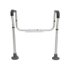 Toilet Safety Rail, Bathroom Toilet Seat Frame, Adjustable Width & Height Fit Most Toilets, Supports 136 kg, Toilet Handles Grab Bars with Padded Armrests for Handicap, Disabled, Seniors