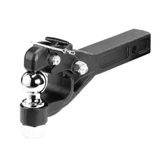 Pintle Hook, 7256 kg Capacity, Pintle Hook Hitch for 50.4 mm Hitch Hook Military Receiver, Combination 50.4 mm Hitch Ball, Fits 63.5 to 76.2 mm Lunette Ring, 397 mm Length, Black Powder Coat