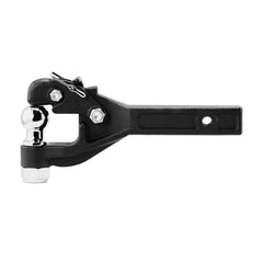 Pintle Hook, 7256 kg Capacity, Pintle Hook Hitch for 50.4 mm Hitch Hook Military Receiver, Combination 50.4 mm Hitch Ball, Fits 63.5 to 76.2 mm Lunette Ring, 397 mm Length, Black Powder Coat