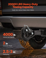 Pintle Hitch 50.4 mm Receiver Hook 63.5 - 76.2 mm Lunette Ring 9070 kg