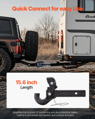 Pintle Hitch 50.4 mm Receiver Hook 63.5 - 76.2 mm Lunette Ring 9070 kg