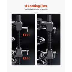 Strut Spring Compressor, 2 Pack, Heavy Duty Coil Spring Compressor Tool with 10.4 Inches(256 mm) Range, Compatible with 0.86 inches(22 mm) Hex Sockets, Fit for Car Truck Motorcycle, Black