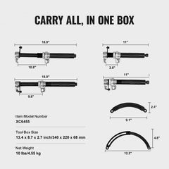 Coil Spring Compressor Tool, 2 pcs Heavy Duty Macpherson Strut Spring Compressor Set, 2646 lbs Strut Spring Compressor with Safety Bracket and Carrying Case, for Car Truck ATV UTV