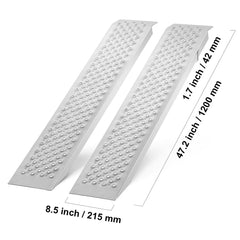 Portable Loading Ramps, 2 Pcs 1200 x 215 mm, Durable Aluminum Shed Ramp Set with Anti-Slip Holes, Compact Design and Easy Storage, 399.2 kg Weight Capacity, for ATV, Tractors, Lawn Mowers, Carts