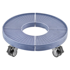 Trash Can Dolly with 4 Lockable Wheels, 440lbs Weight Capacity, Round Trash Can Roller Base, 15-22.8 in Adjustable, Heavy Duty Drum Dolly Plant Caddy, Multi-Functional Rolling Dolly Cart, Blue