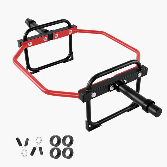 Trap Bar Hex Bar, 50mm Hex Barbell, 240 kg Capacity Shrug Bars, Weightlifting and Strength Training Equipment, Home Gym for Squats, Deadlifts, Shoulder Presses, Red