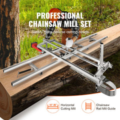 Chainsaw Mill 14"-36" Guide Bar and 9 ft Aluminum Rail Mill Guide System