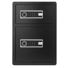 Double Doors 4.5 cu.ft Safe Box with Key Lock & Password, Safe Lock Box with Fireproof Bag, Key Rack, LED Light and 2 Height Adjustable and Removable Divider for Money, Documents and Valuables