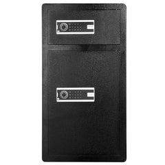 Double Doors 7.2 cu.ft Safe Box with Key Lock & Password, Safe Lock Box with Fireproof Bag, Key Rack, LED Light and 2 Height Adjustable and Removable Divider for Money, Documents, Jewelry and Valuables, Black