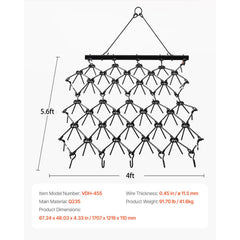 Drag Harrow, 1.2x1.7m Durable Chain Harrow with 80 Sharp Teeth, Suitable for ATV UTV Tractor, Ideal for Soil Preparation, Seeding, Smoothing Landscapes, and Yard Gravel Driveway Maintenance