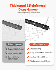 Drag Harrow 4 x 5 ft Chain Harrow Lawn Rake ATV UTV Tractor Attachments