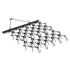 Drag Harrow, 4'x4' Heavy-Duty Chain Harrow with 69 Teeth, ATV UTV Tractor Attachments Field Drag Mat for Sod Prepping, Seeding Lawns, Landscape Leveling, Harrow Rake for Gravel Driveway Yard