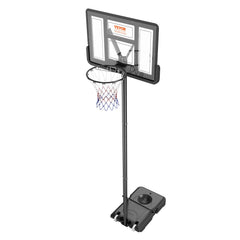 Basketball Hoop, 4-10 ft Adjustable Height Portable Backboard System, 44 inch Basketball Hoop & Goal, Kids & Adults Basketball Set with Wheels, Stand, and Fillable Base, for Outdoor/Indoor
