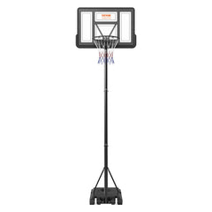 Basketball Hoop, 4-10 ft Adjustable Height Portable Backboard System, 44 inch Basketball Hoop & Goal, Kids & Adults Basketball Set with Wheels, Stand, and Fillable Base, for Outdoor/Indoor