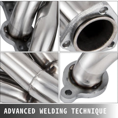 Exhaust Header Set 1 5/8" Exhaust Turbo Headers, Stainless Steel Exhaust Manifold Headers, Shorty Engine Conversion LS Swap Exhaust Headers for Chevy Corvette 1963-1981 V8 Engines LS1 LS2 LS3 LS6 LS10 SUV/Truck Car
