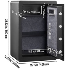 Safe 2.2 Cubic Feet Home Safe Steel for Cash Gold 15.75x13x23.6 inch