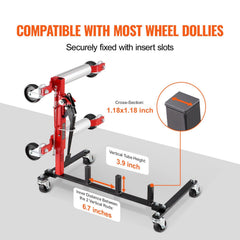 Car Dolly Rack, Storage Rack with 360° Rotatable Wheels, Hydraulic Ratchet Trolley Jack Stand Organizer, Jack Stands Holder Storage Rack, 4-Dolly Capacity, Compatible with Most Dollies