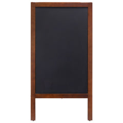 VEOVR A Frame Chalkboard Sign, 50x102 cm Double-Sided Sidewalk Signs, Freestanding Vintage Wooden Chalk Board with Chalks & Magnetic Eraser, Rustic Brown Outdoor Sandwich Board Kitchen Home Wedding