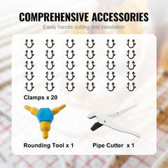 VEVOR PEX-AL-PEX Tube, 300M, 16 mm Diameter Aluminum-Plastic Composite Pipe Oxygen Barrier Radiant Floor PEX Pipe, 2 mm Thickness Radiant Heat Floor Plumbing Inner Aluminum Layer PEX Tubing Pipe