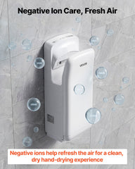Vertical Hand Dryer, Hand Dryers with HEPA Filter, 19000 RPM High-Speed Motor, Dual-Side Airflow, ABS Sturdy Automatic Air Wall Mount Fast Drying for Commercial Bathrooms Modern Home, White