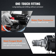 Diamond Core Drilling Machine, 8in Wet&Dry Concrete Core Drill Rig with Stand, 750RPM Speed & 1-1/4" 5/8" Thread & Lifting Handle, 8in Drilling Diameter for Concrete Brick Block Stone, 2500W