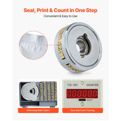 Continuous Bag Band Sealing Machine, 6-12 mm Seal Width, Vertical Band Sealer Machine with Roller Printing , Temp & Speed Adjustable, Commercial Heat Sealer Machine for 0.03-0.8 mm Plastic Bags