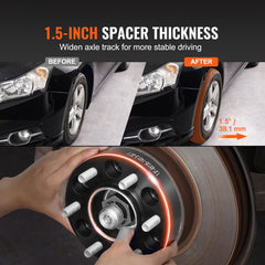 1.5" 6"x5.3" Wheel Spacers Wheel Adapters 6 Lug Forged Spacer 4 PCS Black