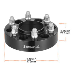 1.5" 6"x5.3" Wheel Spacers Wheel Adapters 6 Lug Forged Spacer 4 PCS Black