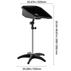 Portable Shampoo Bowl, Shampoo Sink with Adjustable Height & Angle, Salon Hair Wash Sink with Drain Hose and Star-Shaped Support Base for Barbershop Beauty Spa Center Home Use