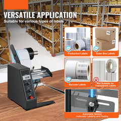 Automatic Label Dispenser, Width 15-125 mm, Length 3-150 mm, Automatic Label Stripper Label Separating Machine, Speed Adjustable Label Applicator, Auto Counting 0-999999 for Various Label Sizes