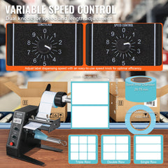 Automatic Label Dispenser, Width 15-125 mm, Length 3-150 mm, Automatic Label Stripper Label Separating Machine, Speed Adjustable Label Applicator, Auto Counting 0-999999 for Various Label Sizes