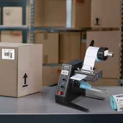 Automatic Label Dispenser, Width 15-125 mm, Length 3-150 mm, Automatic Label Stripper Label Separating Machine, Speed Adjustable Label Applicator, Auto Counting 0-999999 for Various Label Sizes