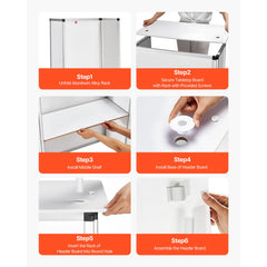 Portable Tradeshow Podium Table, 785 x 380 x 1815 mm, Display Exhibition Counter Stand Booth Fair with Wall, Foldable Promotion Retail Bar Table Pop Up Podium with Storage Rack/Carrying Bag