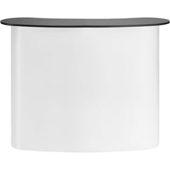 Portable Tradeshow Podium Table, 1300 x 465 x 950 mm, Display Exhibition Counter Stand Booth Fair with Wall, Foldable Promotion Retail Bar Table Pop Up Podium with Storage Rack, Carrying Bag