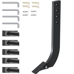 Box Blade Shank, 46.4cm Scarifier Shank, 4 Holes Box Scraper Shank, Ripper Shank with Removable Tapered Teeth and Pins, Adjustable Shanks Assembly for Replacement, Digging, Plowing, 4PCS