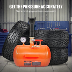 Tire Bead Seater, 5 Gal/19L Air Tire Bead Blaster with Pressure Gauge & Handle, 145 PSI Seating Tool Inflator Tank, 85-116 PSI Operating Pressure for Car Truck ATV