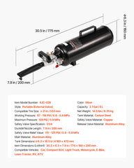 Portable Tire Bead Seater, 2.1 Gal / 8 L Air Bead Blaster, Handheld Tire Inflator Tool, 87-116 PSI Operating Pressure, Trigger Seating Inflator for Car, Compact SUV, Light Truck, E-Bike, RV, ATV